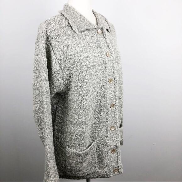 Le Moda Gray Wool Blend Button Up Coat Large - Picture 14 of 16